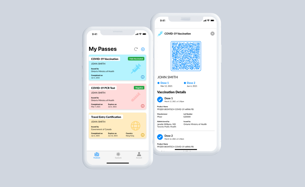 Covid-19 passbook app prototype portfolio item cover